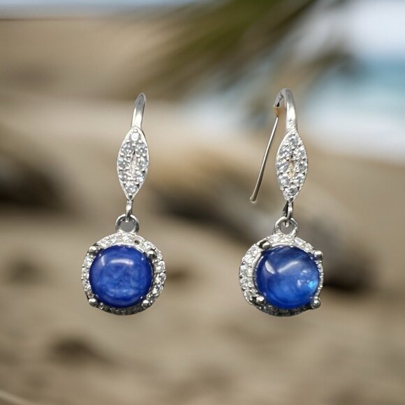 Blue Opal Drop Dangle Earrings flashy 925 Sterling Silver Jewelry Accessories - Picture 5 of 7